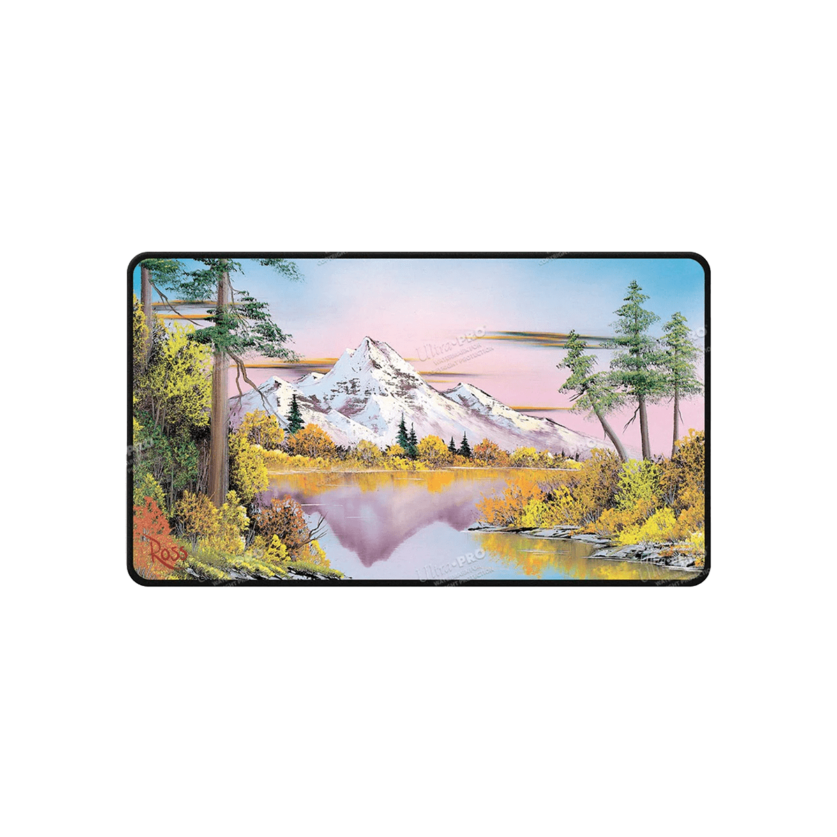 Bob Ross Mighty Mountain Lake Black Stitched Playmat - Cardmaniac.ch