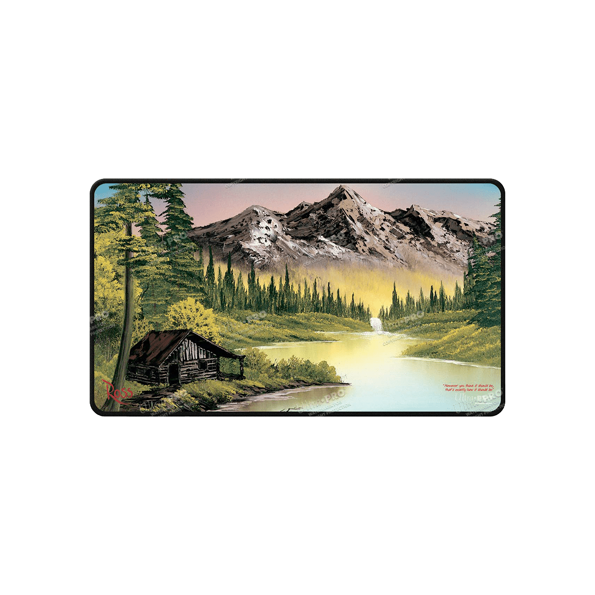 Bob Ross Mountain Retreat Black Stitched Playmat - Cardmaniac.ch