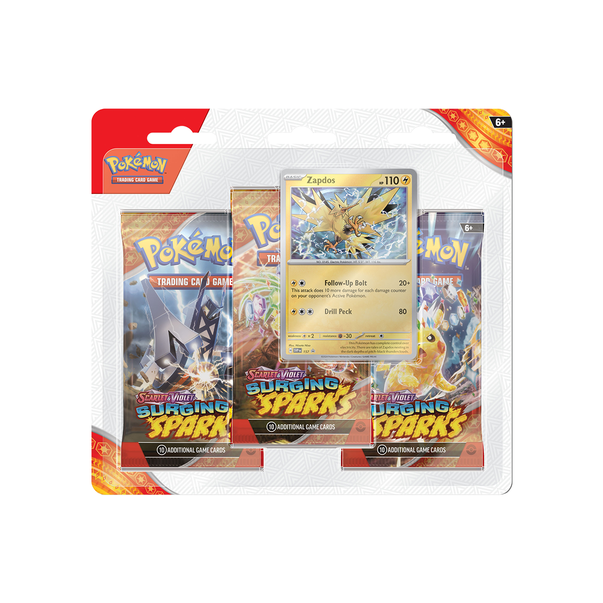 Pokémon TCG - Stürmische Funken Three Pack Blister